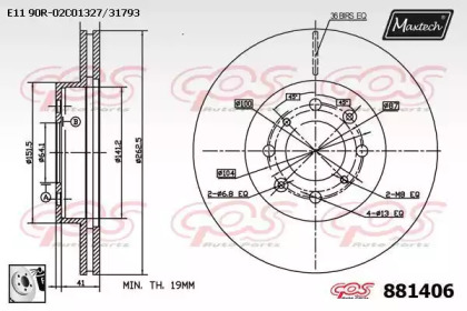 Тормозной диск MAXTECH 881406.0080