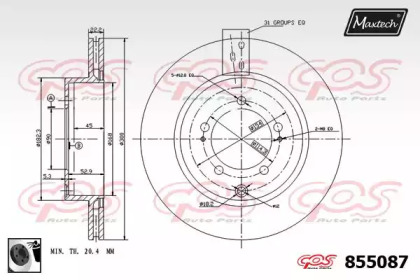 Тормозной диск MAXTECH 855087.0060