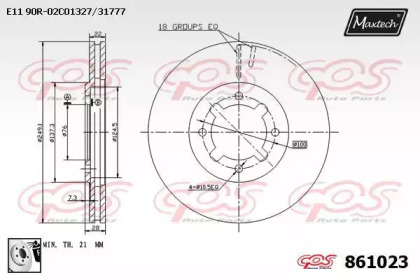 Тормозной диск MAXTECH 861023.0080