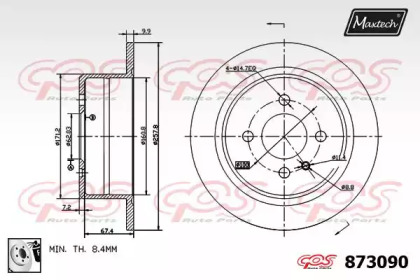 Тормозной диск MAXTECH 873090.0080