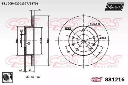 Тормозной диск MAXTECH 881216.0060