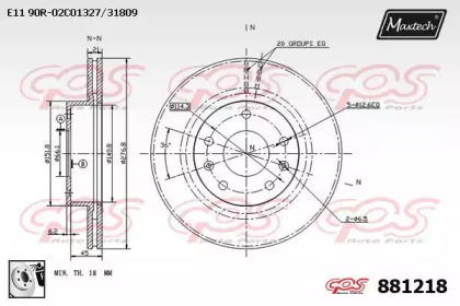 Тормозной диск MAXTECH 881218.0080