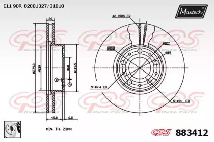 Тормозной диск MAXTECH 883412.0080