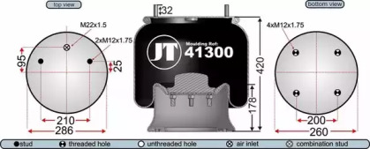 Баллон пневматической рессоры JURATEK JAA41301