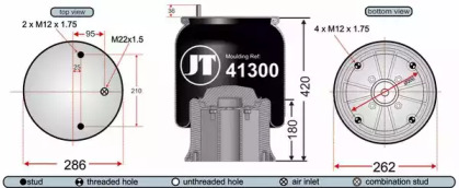 Баллон пневматической рессоры JURATEK JAA41302