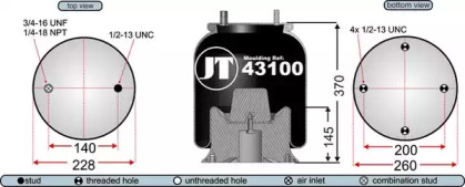 Баллон пневматической рессоры JURATEK JAA43101