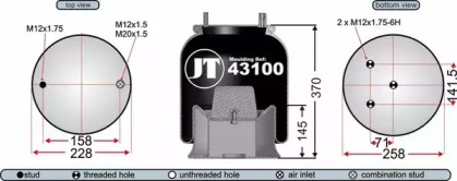 Баллон пневматической рессоры JURATEK JAA43102