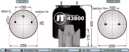 Баллон пневматической рессоры JURATEK JAA43802E