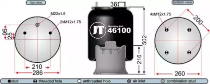 Баллон пневматической рессоры JURATEK JAA46102