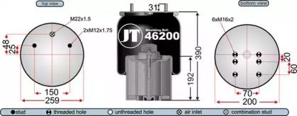 Баллон пневматической рессоры JURATEK JAA46201E