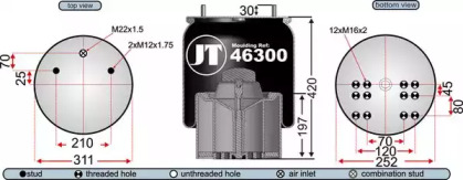 Баллон пневматической рессоры JURATEK JAA46301E