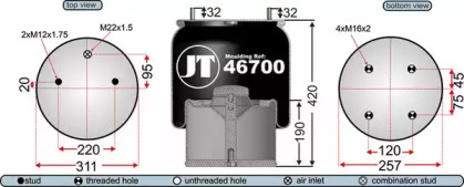 Баллон пневматической рессоры JURATEK JAA46702