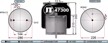 Баллон пневматической рессоры JURATEK JAA47301E