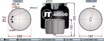 Баллон пневматической рессоры JURATEK JAA48001