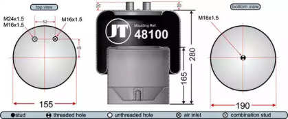 Баллон пневматической рессоры JURATEK JAA48108