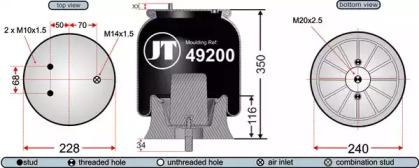 Баллон пневматической рессоры JURATEK JAA49201