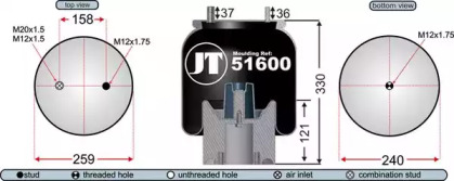 Баллон пневматической рессоры JURATEK JAA51601