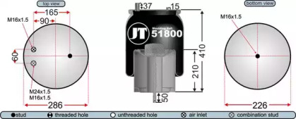 Баллон пневматической рессоры JURATEK JAA51801