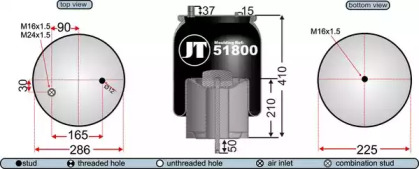 Баллон пневматической рессоры JURATEK JAA51802E