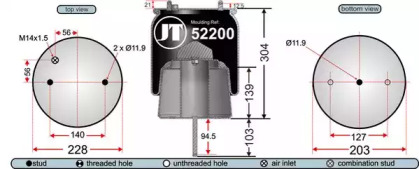 Баллон пневматической рессоры JURATEK JAA52201