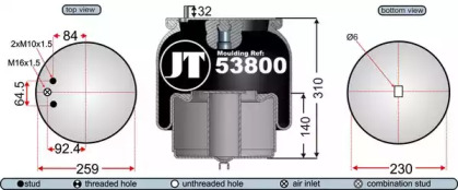 Баллон пневматической рессоры JURATEK JAA53801