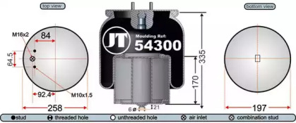 Баллон пневматической рессоры JURATEK JAA54301