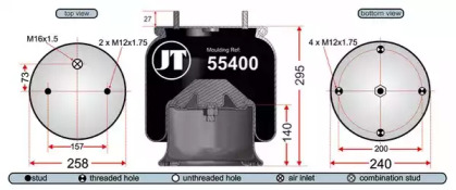 Баллон пневматической рессоры JURATEK JAA55401