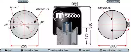 Баллон пневматической рессоры JURATEK JAA58001E