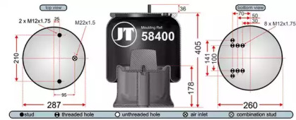 Баллон пневматической рессоры JURATEK JAA58402