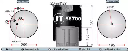 Баллон пневматической рессоры JURATEK JAA58701