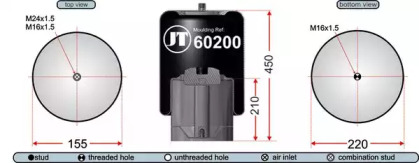 Баллон пневматической рессоры JURATEK JAA60205