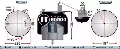 Баллон пневматической рессоры JURATEK JAA60501