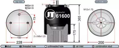 Баллон пневматической рессоры JURATEK JAA61601