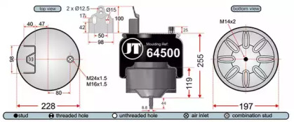 Баллон пневматической рессоры JURATEK JAA64501