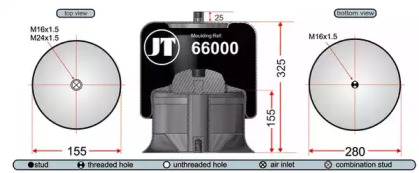 Баллон пневматической рессоры JURATEK JAA66001