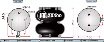 Баллон пневматической рессоры JURATEK JAB20303E