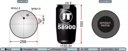 Баллон пневматической рессоры JURATEK JAS58901