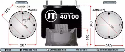 Баллон пневматической рессоры JURATEK JAA40101AE