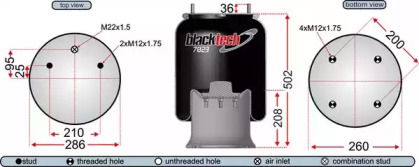 Баллон пневматической рессоры JURATEK RML7023C1