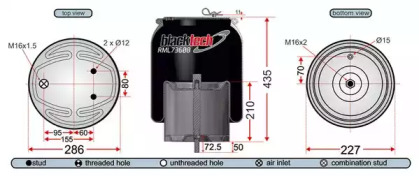 Баллон пневматической рессоры JURATEK RML73608C