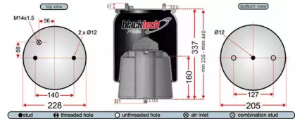 Баллон пневматической рессоры JURATEK RML74506C