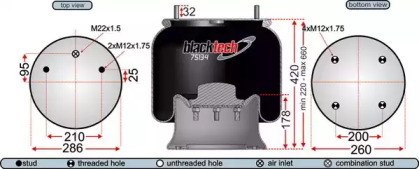 Баллон пневматической рессоры JURATEK RML75134C