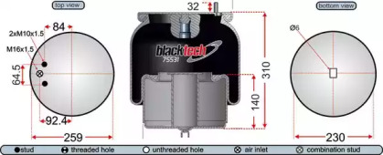 Баллон пневматической рессоры JURATEK RML75531C