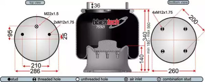 Баллон пневматической рессоры JURATEK RML75921C5