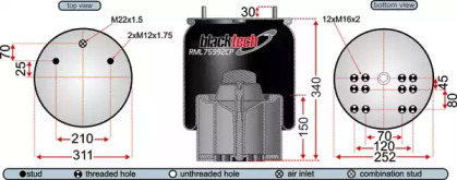 Баллон пневматической рессоры JURATEK RML75992CP