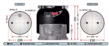 Баллон пневматической рессоры JURATEK RML76251C