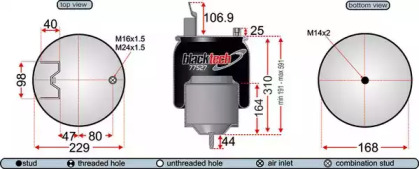 Баллон пневматической рессоры JURATEK RML77527C