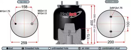 Баллон пневматической рессоры JURATEK RML79002A3CP1