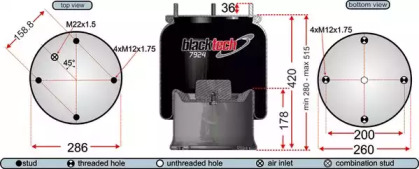 Баллон пневматической рессоры JURATEK RML7924C1