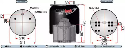 Баллон пневматической рессоры JURATEK RML7992CP